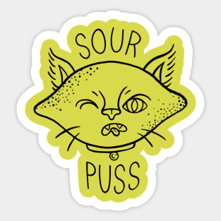 Sour Puss - Black Sticker